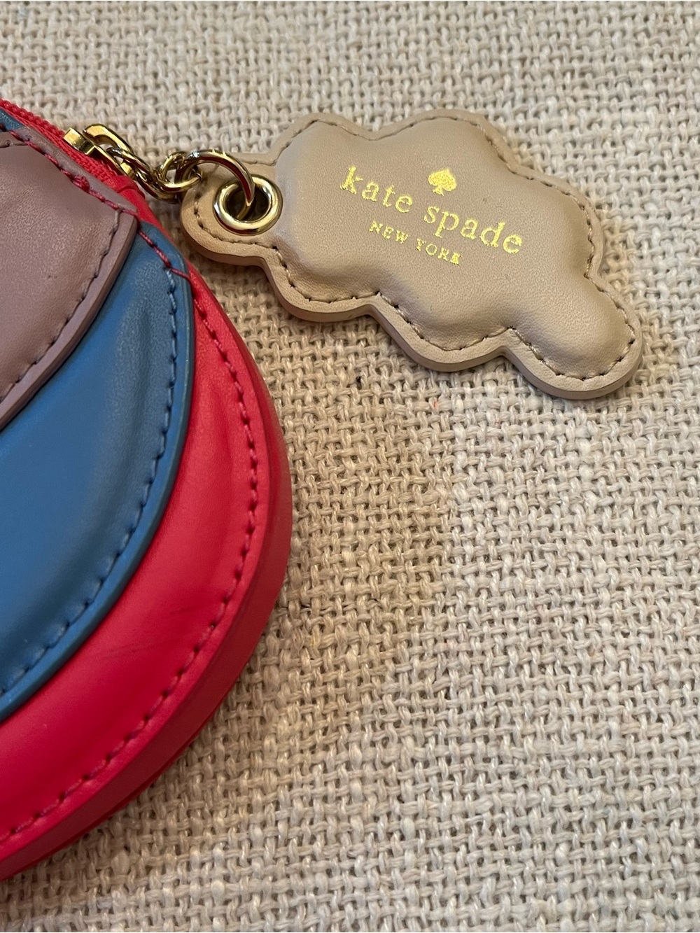 Kate Spade Leather Hot Air Balloon Coin Purse Wallet CC Holder Lipstick Case - Picture 4 of 8